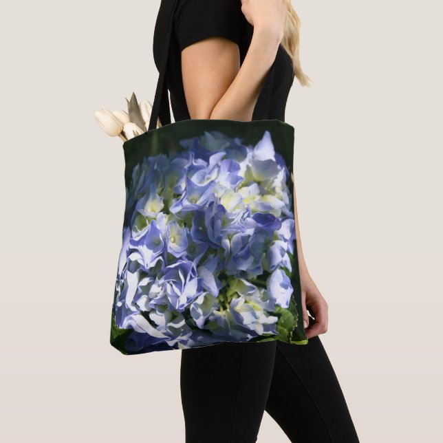 Bolso De Tela Flor de hidrangea azul claro (Detalle)