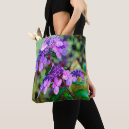 Bolso De Tela Flor de hidrangea morada y grita