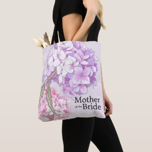 Bolso De Tela Flor de Hortensia Madre de la Novia Personalizada