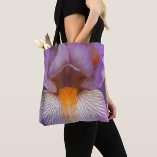 Bolso De Tela Flor de Iris Barbudo Lavanda Pétalo