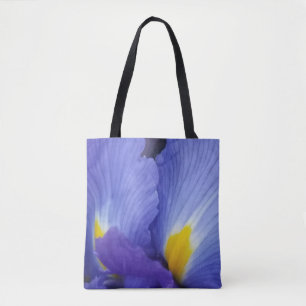Bolso De Tela Flor de iris dramática floral azul Tote