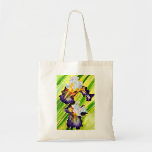 Bolso De Tela Flor de iris floral acuarela