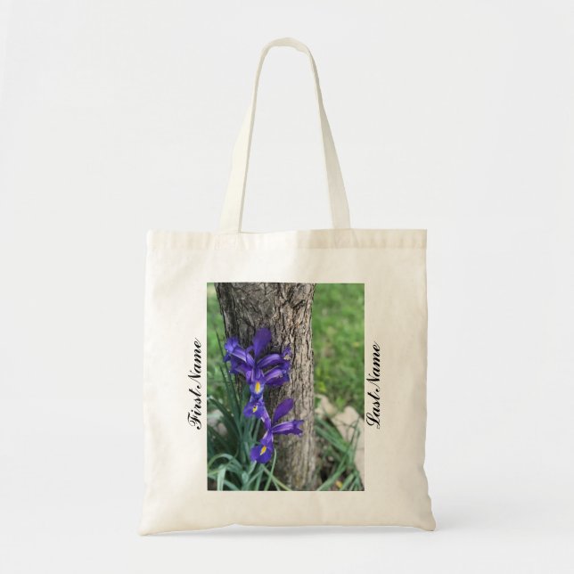 Bolso De Tela Flor de iris púrpura (Frente)