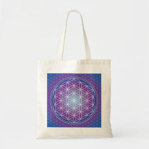 BOLSO DE TELA FLOR DE LA VIDA - AMATISTA