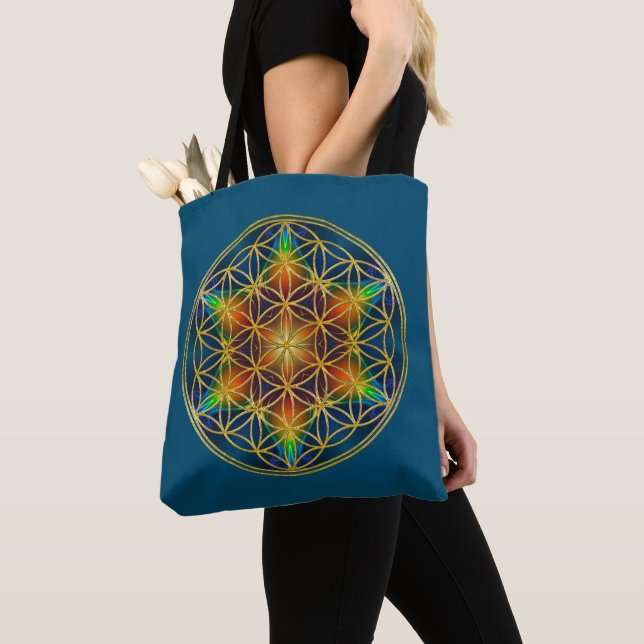 Bolso De Tela FLOR DE LA VIDA - Flor fractal 1 (Detalle)