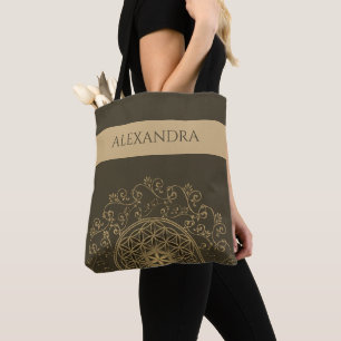 Bolso De Tela Flor de la Vida - Mandala de Adornos Vintage 2