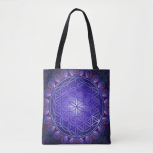 Bolso De Tela Flor de la Vida - Mandala Fractal Cuadrado I