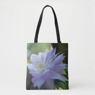 Bolso De Tela Flor De Lavanda Clematis Enclavada En Trellis
