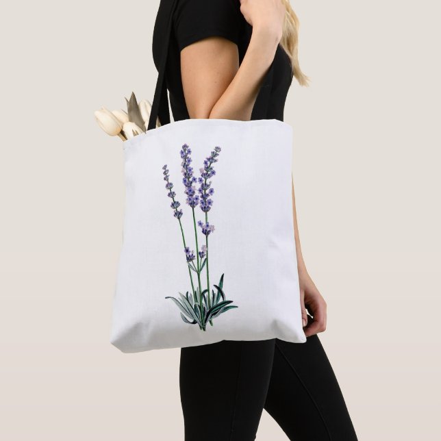 Bolso De Tela Flor de lavanda de época (Detalle)