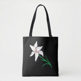 Bolso De Tela Flor de Lirio Blanco