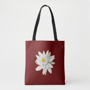 Bolso De Tela Flor de lirio de agua blanca