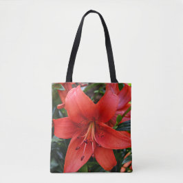 Bolso De Tela Flor de Lirio Naranja Floral