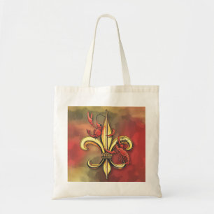 Bolso De Tela Flor de lis de los cangrejos