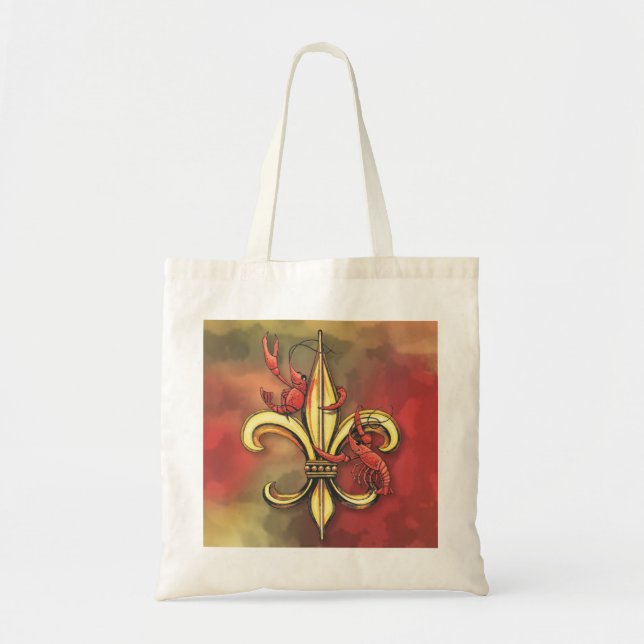 Bolso De Tela Flor de lis de los cangrejos (Frente)