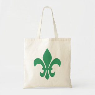 Bolso De Tela Flor de Lis Verde