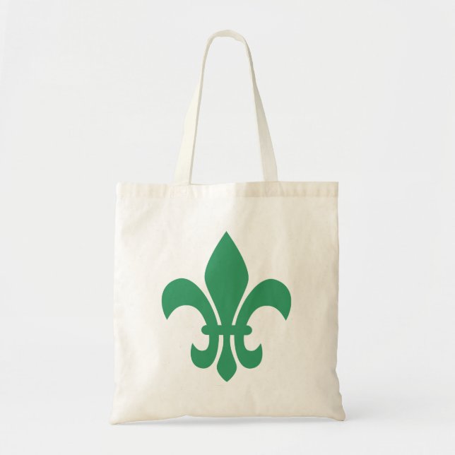 Bolso De Tela Flor de Lis Verde (Frente)