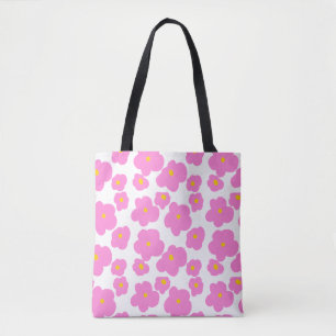 Bolso De Tela Flor de margarita amarilla rosa patrón moderno ele