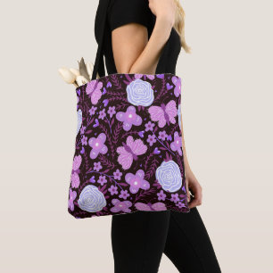 Bolso De Tela Flor de mariposa rosa