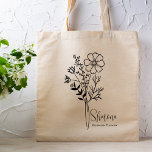 Bolso De Tela Flor de mes de nacimiento personalizada Boho de oc<br><div class="desc">Un hermoso y moderno ramo botánico de cosmos representa el mes de nacimiento de octubre. El regalo ideal para mostrar a tu persona favorita lo mucho que te importa. Perfecto para todas las ocasiones, incluyendo cumpleaños, mejores amigos, Día de la Madre, regalo de la dama de honor, nueva madre, y...</div>