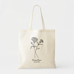 Bolso De Tela Flor de nacimiento de enero   Carnaval