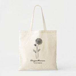 Bolso De Tela Flor de nacimiento de noviembre | Crisantemo