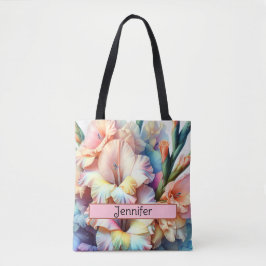 Bolso De Tela Flor de nacimiento personalizada August Gladiolus
