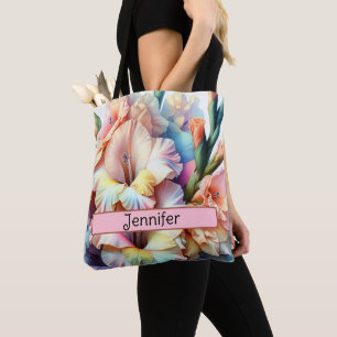 Bolso De Tela Flor de nacimiento personalizada August Gladiolus