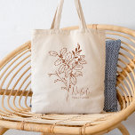 Bolso De Tela Flor de Nacimiento Personalizada Mes de Diciembre<br><div class="desc">Un hermoso y moderno ramo botánico de holly en un color rojizo de terracota representa el mes de nacimiento de diciembre. El regalo ideal para mostrar a tu persona favorita lo mucho que te importa. Perfecto para todas las ocasiones, incluyendo cumpleaños, mejores amigos, Día de la Madre, regalo de la...</div>