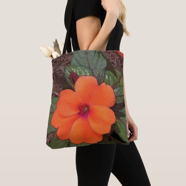 Bolso De Tela Flor de Naranja de Cerca (Detalle)