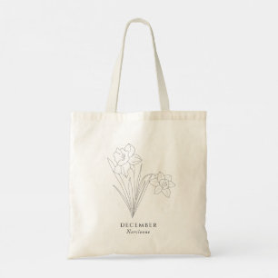 Bolso De Tela Flor de narciso - mes de nacimiento de diciembre