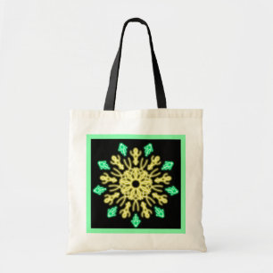 Bolso De Tela Flor de neón amarillo y verde