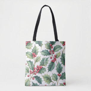 Bolso De Tela Flor de Nochebuena personalizada de Navidad con ac