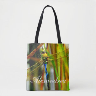 Bolso De Tela Flor de ojos azul verde azulada personalizada con