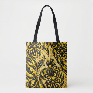 Bolso De Tela Flor de órbita dorada
