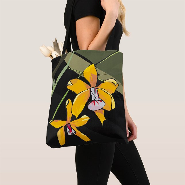 Bolso De Tela Flor de orquídea amarilla Tropical Botánica (Subido por el creador)