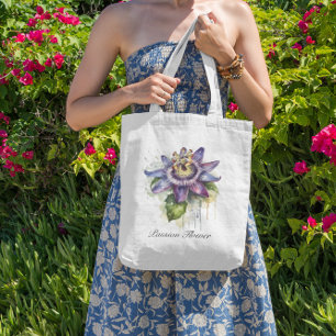 Bolso De Tela Flor de pasión púrpura apasionada