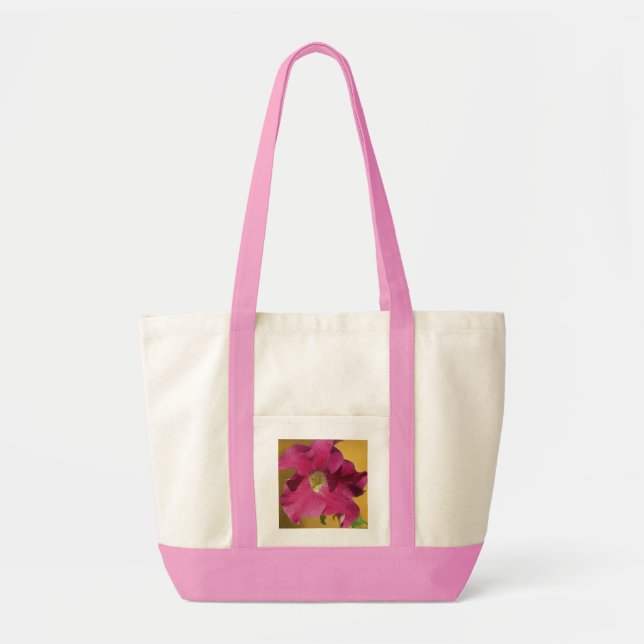 Bolso De Tela Flor de petunia rosa brillante (Frente)