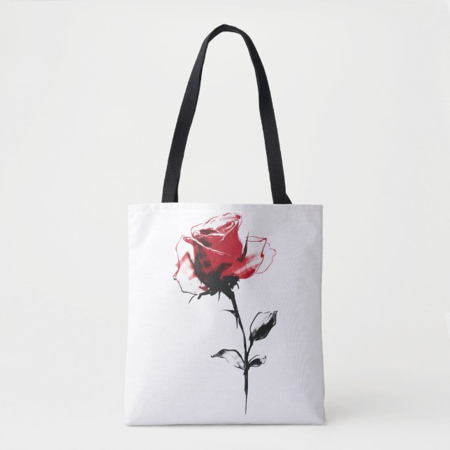 Bolso De Tela  Flor de Rosa (Anverso)