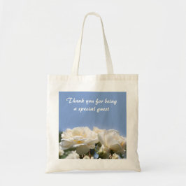 Bolso De Tela flor de rosa blanco favor de boda gracias