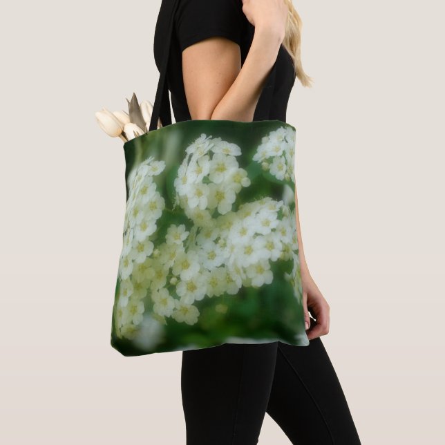 Bolso De Tela Flor de rosas blancas y salvajes (Detalle)