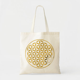 Bolso De Tela Flor De Vida 1 - Sello de oro