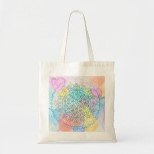 Bolso De Tela Flor de vida / Blume des Lebens - Corazones de amo