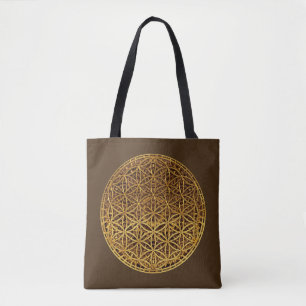 Bolso De Tela Flor de vida / Blume des Lebens - medalla de oro