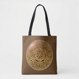 Bolso De Tela Flor de vida / Blume des Lebes - bola de rejilla d