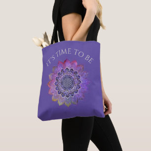 Bolso De Tela Flor De Vida - Espacio De Galaxia De Estilo Vintag