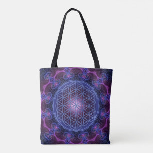 Bolso De Tela Flor De Vida - Fractal Plaza Mandala II