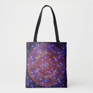 Bolso De Tela Flor De Vida - ¡Loto Ornamentos! Universo