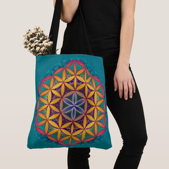 Bolso De Tela Flor de vida Mandala (Detalle)