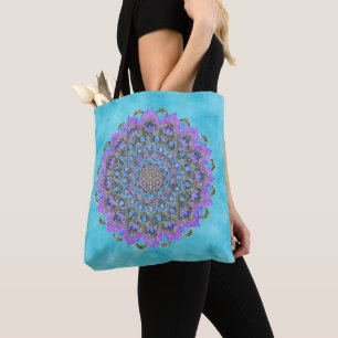 Bolso De Tela Flor De Vida - Mandala Estilo India 2