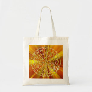 Bolso De Tela Flor De Vida oro grande / zoom radial BG